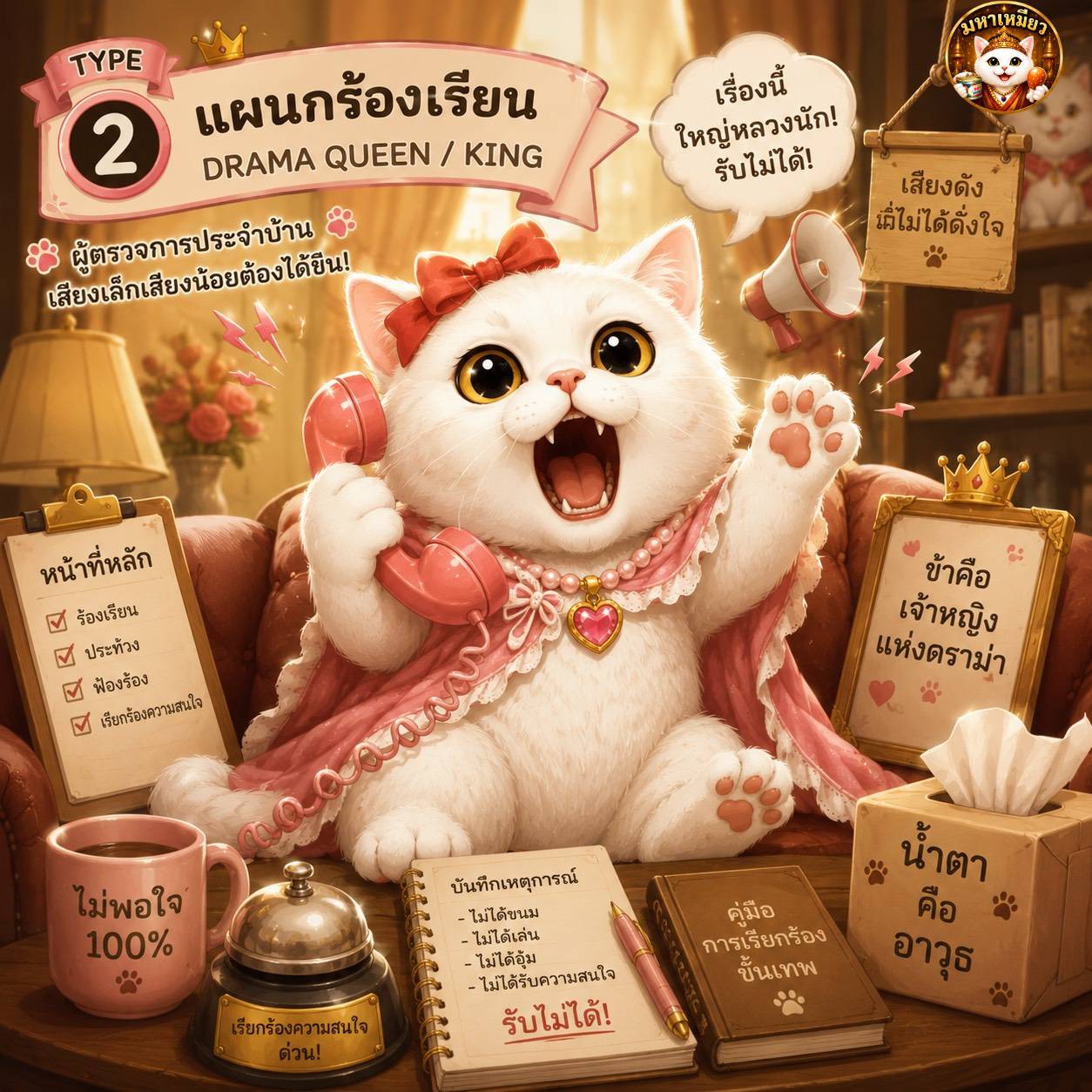 ไทป์ แผนกร้องเรียน — การ์ดบุคลิกแมว mahameow