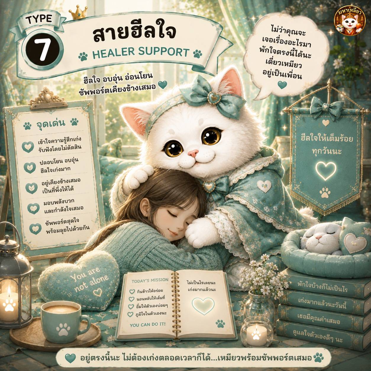 ไทป์ สายฮีลใจ — การ์ดบุคลิกแมว mahameow